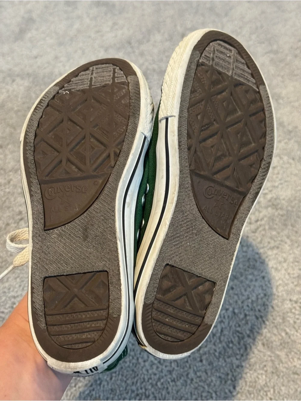 green canvas Converse Chuck Taylor All Star low top sneakers